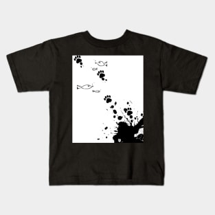 Ink Cat Tracks Kids T-Shirt